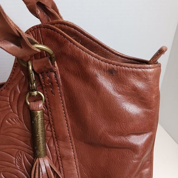 The Sak Women's Sierra Leather Tote Brown Shoulder Bag - Picture 3 of 15